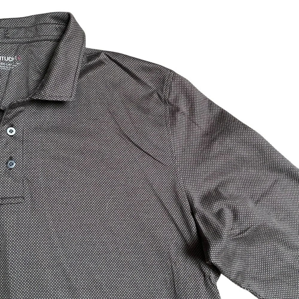 UNTUCKit Damaschino Birdseye Long Sleeve Polo Shirt 2XL Brown Cotton - Picture 7 of 12